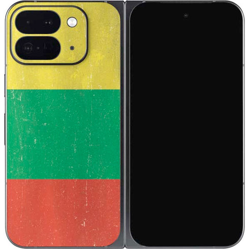 Lithuania Flag Distressed Google Pixel 9 Pro Fold Skin